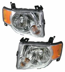 Headlight Head Lamp Left & Right Pair Set of 2 for 08-12 Ford Escape & Hybrid