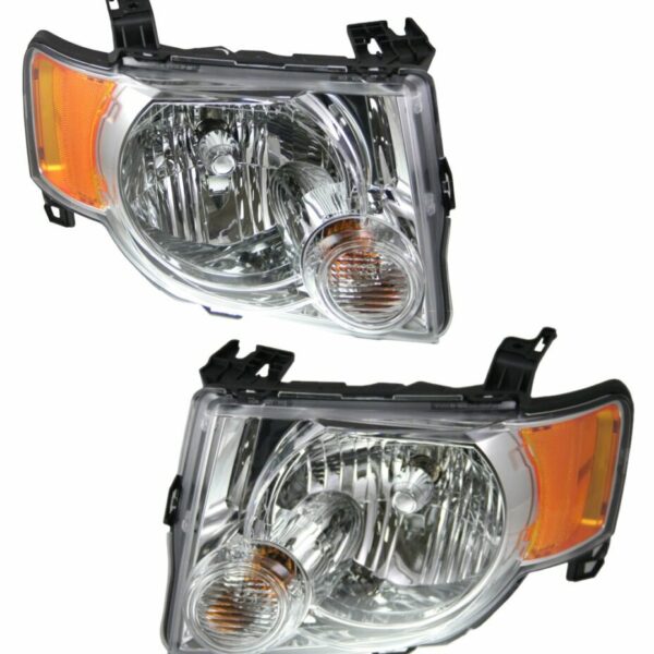 Headlight Head Lamp Left & Right Pair Set of 2 for 08-12 Ford Escape & Hybrid