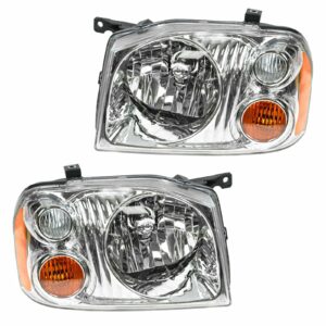 Headlights Headlamps Pair Set Left & Right for 01-04 Nissan Frontier Pickup