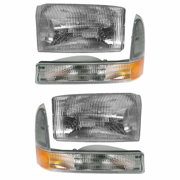 Headlights & Parking Corner Lights 4 Piece Kit Set for Ford Super Duty Truck