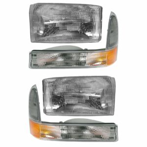 Headlights & Parking Corner Lights 4 Piece Kit Set for Ford Super Duty Truck