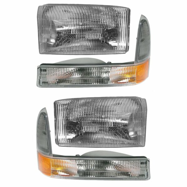 Headlights & Parking Corner Lights 4 Piece Kit Set for Ford Super Duty Truck