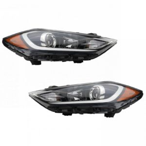 2pc Headlight Lamp Assembly Set LH & RH Sides for 17-18 Hyundai Elantra Sedan