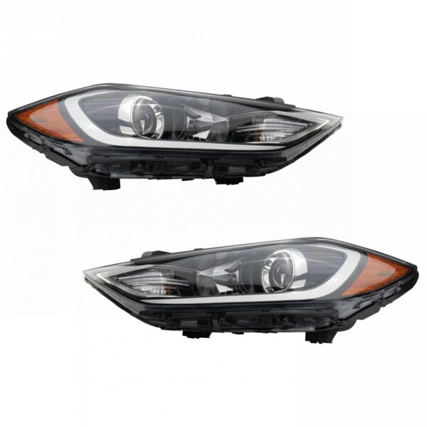 2pc Headlight Lamp Assembly Set LH & RH Sides for 17-18 Hyundai Elantra Sedan