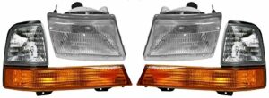 Headlights Headlamps & Corner Parking Lights Left & Right Set Kit for Ranger