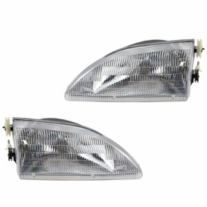 Headlights Headlamps Left & Right Pair Set for 94-98 Ford Mustang