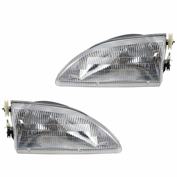 Headlights Headlamps Left & Right Pair Set for 94-98 Ford Mustang