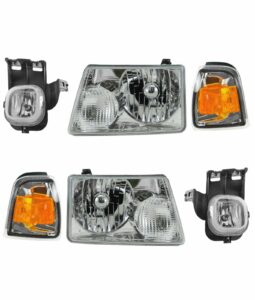 Headlight Fog Lamp Parking Light 6 Piece Kit Set Compatible with 06-07 Ford Ranger Truck