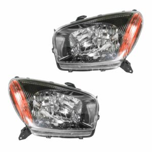 Headlights Headlamps LH Left RH Right Set Pair for 01- 03 Toyota Rav4 Sport
