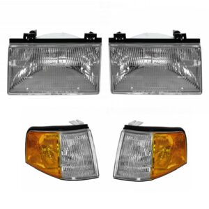 Headlights Parking Lights Set Fits 1992-1994 Ford Tempo Mercury Topaz