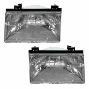 Headlights Headlamps Left & Right Pair Set for 92-94 Ford Tempo Topaz