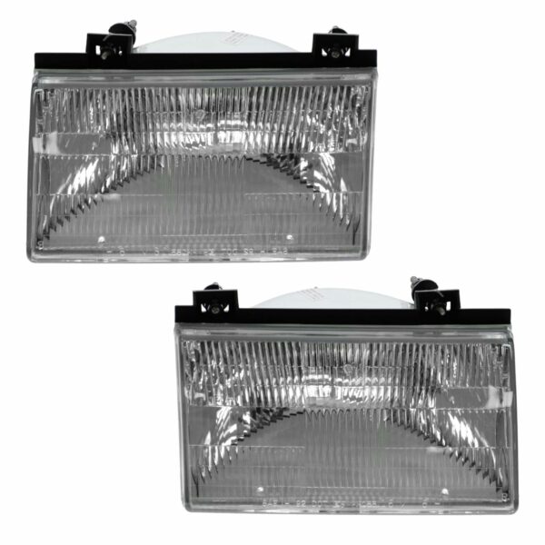 Headlights Headlamps Left & Right Pair Set for 92-94 Ford Tempo Topaz