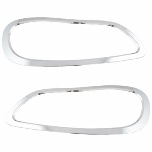 Front Headlight Lamp Bezel Trim Molding Chrome Pair Compatible with Freightliner 106 112