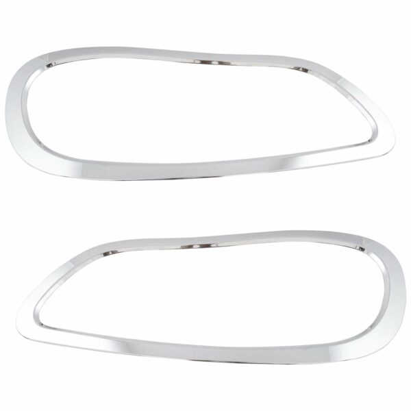 Front Headlight Lamp Bezel Trim Molding Chrome Pair Compatible with Freightliner 106 112