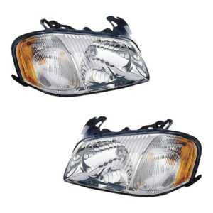 Headlights Headlamps Left & Right Pair Set for 01-04 Mazda Tribute