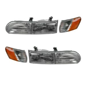 Headlight Headlamp Corner Light Lamp Kit Set of 4 for 92-95 Ford Taurus