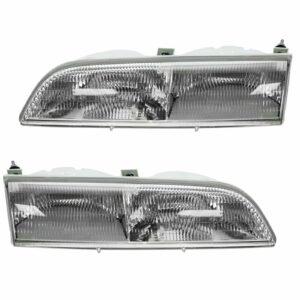 Headlights Headlamps Left & Right Pair Set for 89-93 Ford Thunderbird