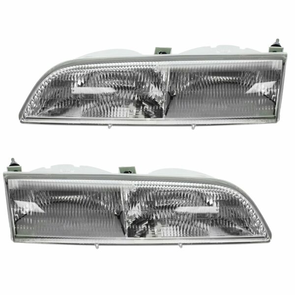 Headlights Headlamps Left & Right Pair Set for 89-93 Ford Thunderbird