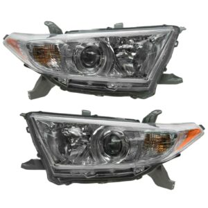 Headlight Headlamp Light Lamp Pair Set of 2 Kit for Toyota Highlander US Built
