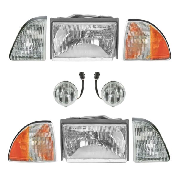 Headlight Assembly Compatible With 1987-1993 Ford Mustang Driver and Passenger Side