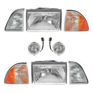 Headlight Assembly Compatible With 1987-1993 Ford Mustang Driver and Passenger Side