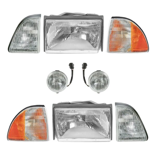 Headlight Assembly Compatible With 1987-1993 Ford Mustang Driver and Passenger Side