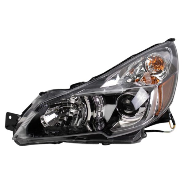 Left Headlight Assembly Black Bezel Compatible with 2013-2014 Subaru Legacy Driver Side
