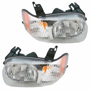 Headlights Headlamps Left & Right Pair Set for 01-04 Ford Escape