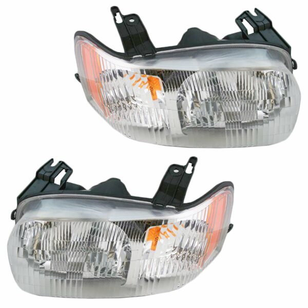 Headlights Headlamps Left & Right Pair Set for 01-04 Ford Escape