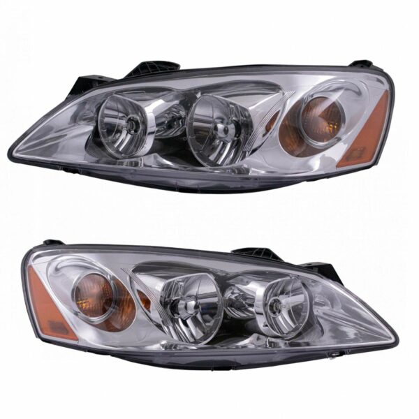 Headlights Headlamps w/ Amber Signal Left & Right Pair Set for 05-10 Pontiac G6