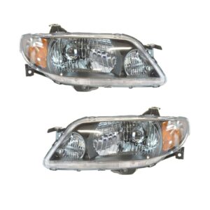 Headlights Headlamps Lamp Pair Set for 01-03 Mazda Protege Sedan