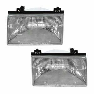 Headlights Headlamps Left & Right Pair Set for 92-94 Ford Tempo Topaz