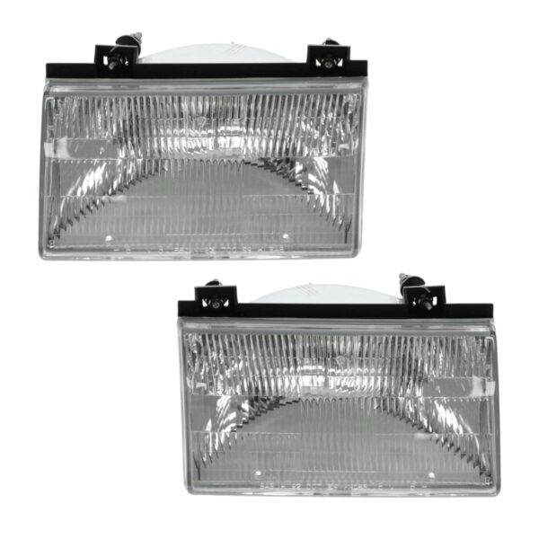 Headlights Headlamps Left & Right Pair Set for 92-94 Ford Tempo Topaz