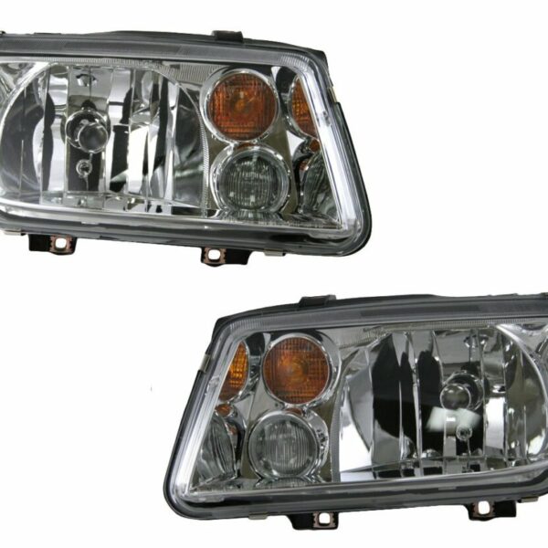 Headlights Headlamps w/ Fog Lights Left & Right Pair Set for 02-05 VW Jetta