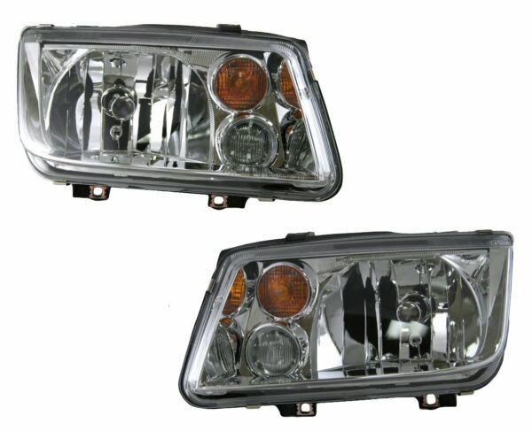 Headlights Headlamps w/ Fog Lights Left & Right Pair Set for 02-05 VW Jetta