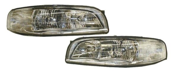 Headlights Headlamps w/ Cornering Lamps Left & Right Pair Set for 97-99 LeSabre
