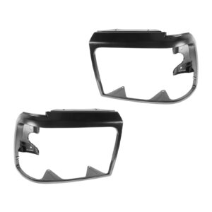 Headlight Trim Bezels Black LH & RH Pair Set for Ford Bronco F150 F250 F350 F450