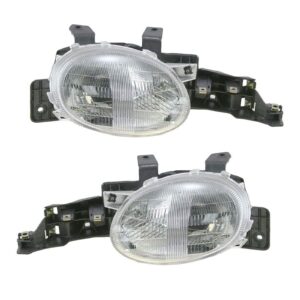 Headlights Headlamps Left & Right Pair Set for 95-99 Dodge Plymouth Neon