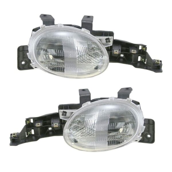 Headlights Headlamps Left & Right Pair Set for 95-99 Dodge Plymouth Neon