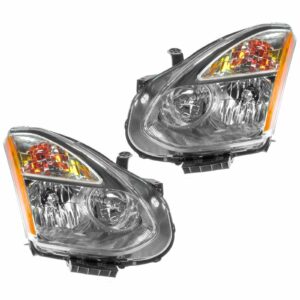 Headlights Headlamps Halogen Left & Right Pair Set for 2008 Nissan Rogue