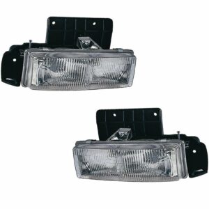 Headlight Headlamp & Bracket Mount Pair Set Kit for 95-05 Chevy Astro Van