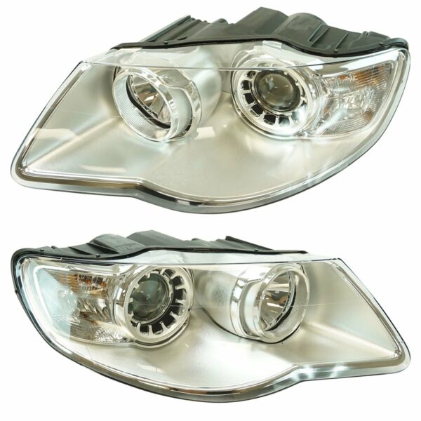 Halogen Headlight Lamp LH RH Pair Set of 2 for 07-10 VW Touareg SUV Truck