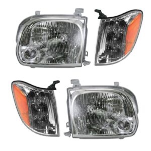 Headlight Headlamp Corner Light Lamp Kit Set of 4 for Tundra Double Cab Sequoia