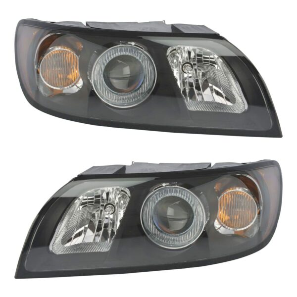 Headlight Assembly Compatible With 2004-2007 Volvo S40 2005-2007 V50 Driver and Passenger Side