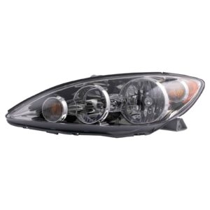 Headlight Headlamp w/ Chrome Trim Driver Side Left LH Compatible with 05-06 Camry LE & XLE