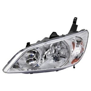 Headlight Headlamp LH Left Hand Driver Side Compatible with 04-05 Honda Civic