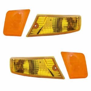 Parking Marker Corner Amber Lamp Light Kit Set of 4 Compatible with 05-07 Jeep Liberty