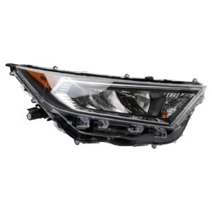 Right Headlight Assembly Chrome Bezel Compatible with 2019-2021 Toyota Rav4 Passenger Side