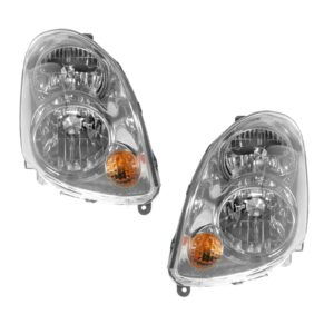 Halogen Headlights Headlamps Pair Set for 03-04 Infiniti G35 4 Door Sedan