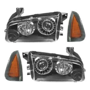 HID Headlight Headlamp Corner Light Lamp Kit Set of 4 for 08-10 Dodge Charger